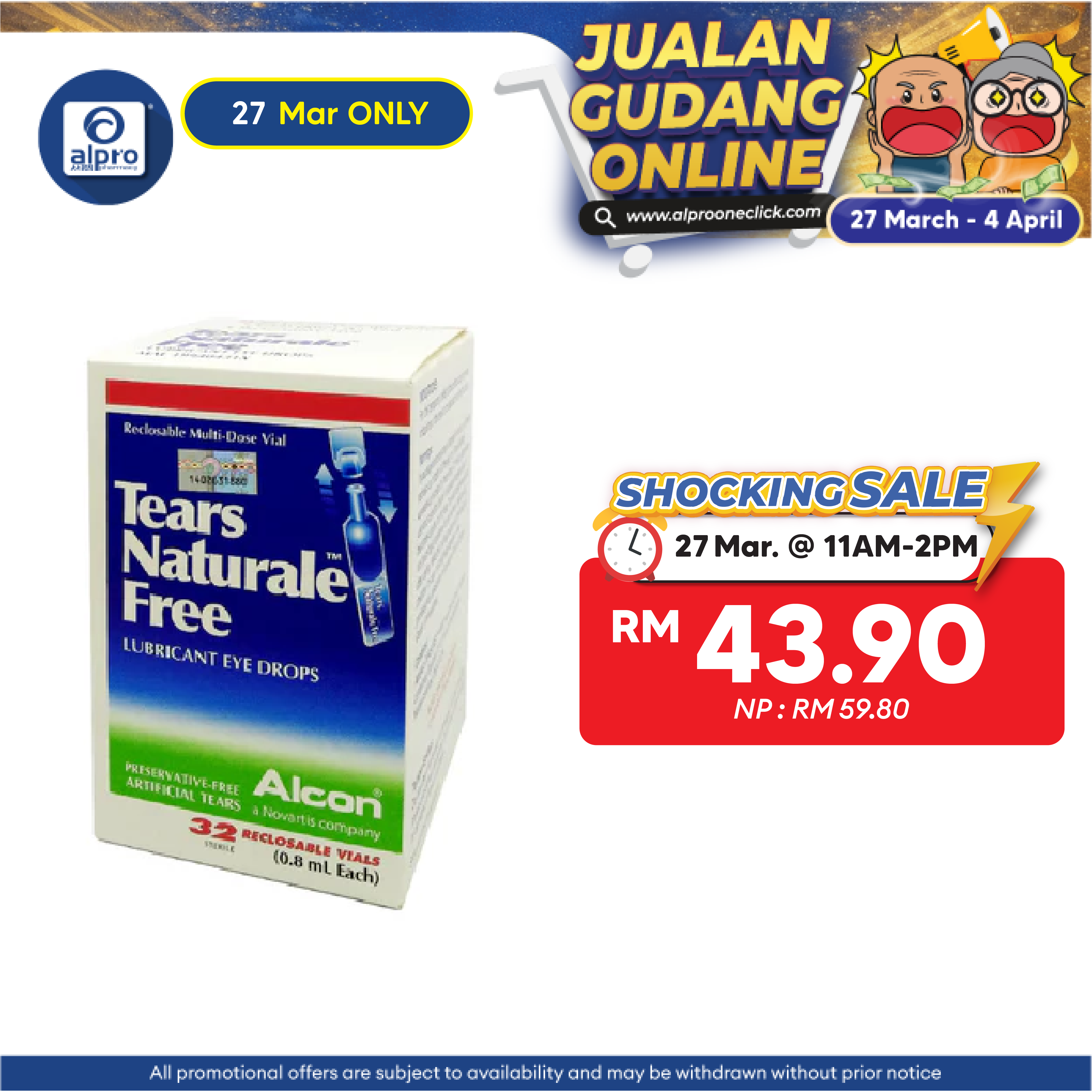 Alcon Tears Naturale Free 32x0.8ml | Soothing Protection Against Dryness. Alcon