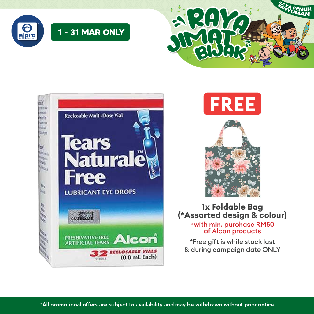 Alcon Tears Naturale Free 32x0.8ml | Soothing Protection Against Dryness. Alcon