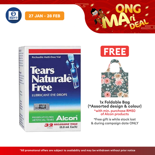 Alcon Tears Naturale Free 32x0.8ml | Soothing Protection Against Dryness. Alcon