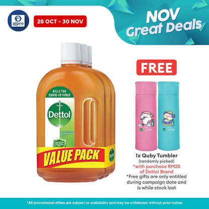 Dettol Antiseptic Liquid 3s x 750ml | For Medical & Hygiene Alpro Pharmacy