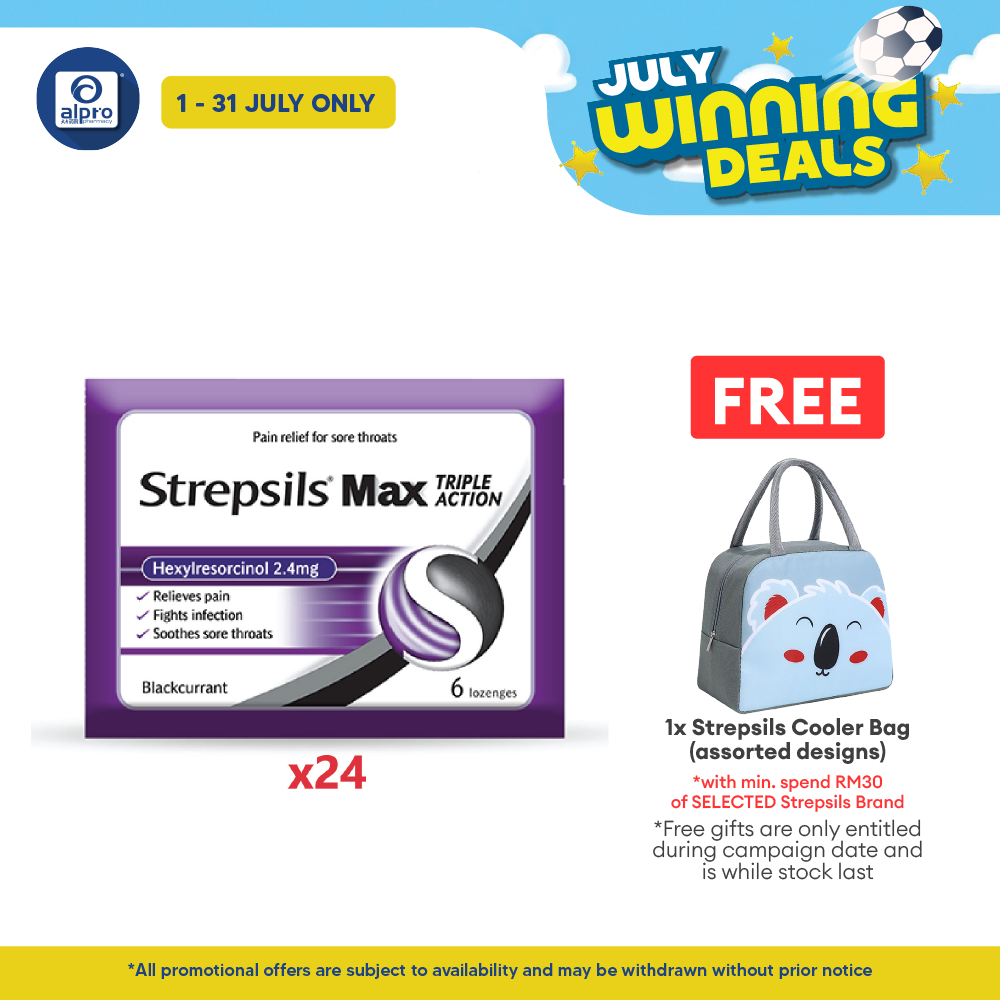 Strepsils Max Blackcurrant 24x6s Strepsils