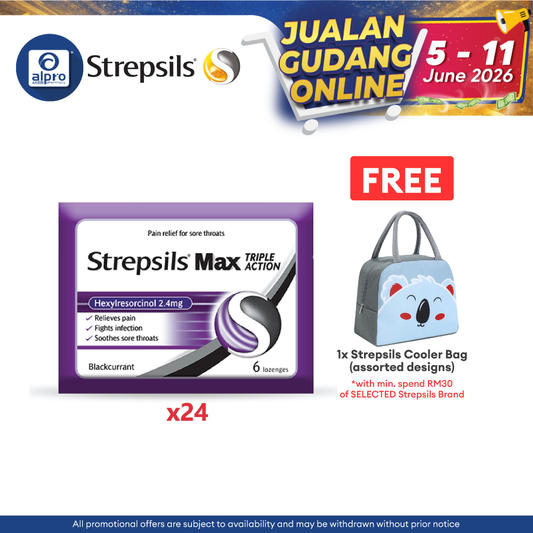 Strepsils Max Blackcurrant 24x6s Strepsils