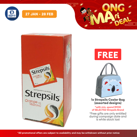 Strepsils Vitamin C-100 (Orange Flavour) 24x6s | Soothing Relief For Sore Throat Strepsils