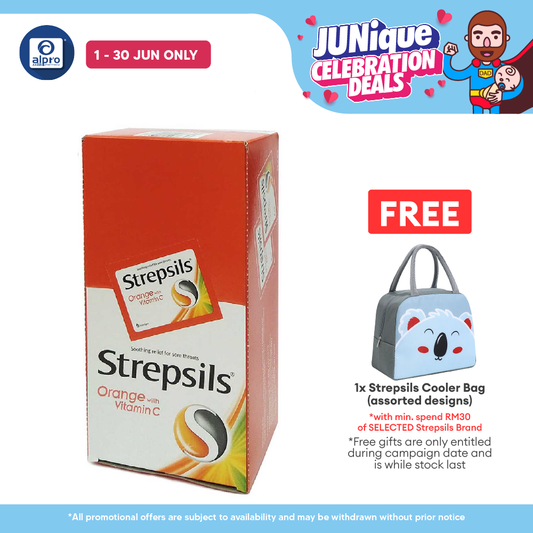 Strepsils Vitamin C-100 (Orange Flavour) 24x6s | Soothing Relief For Sore Throat Strepsils