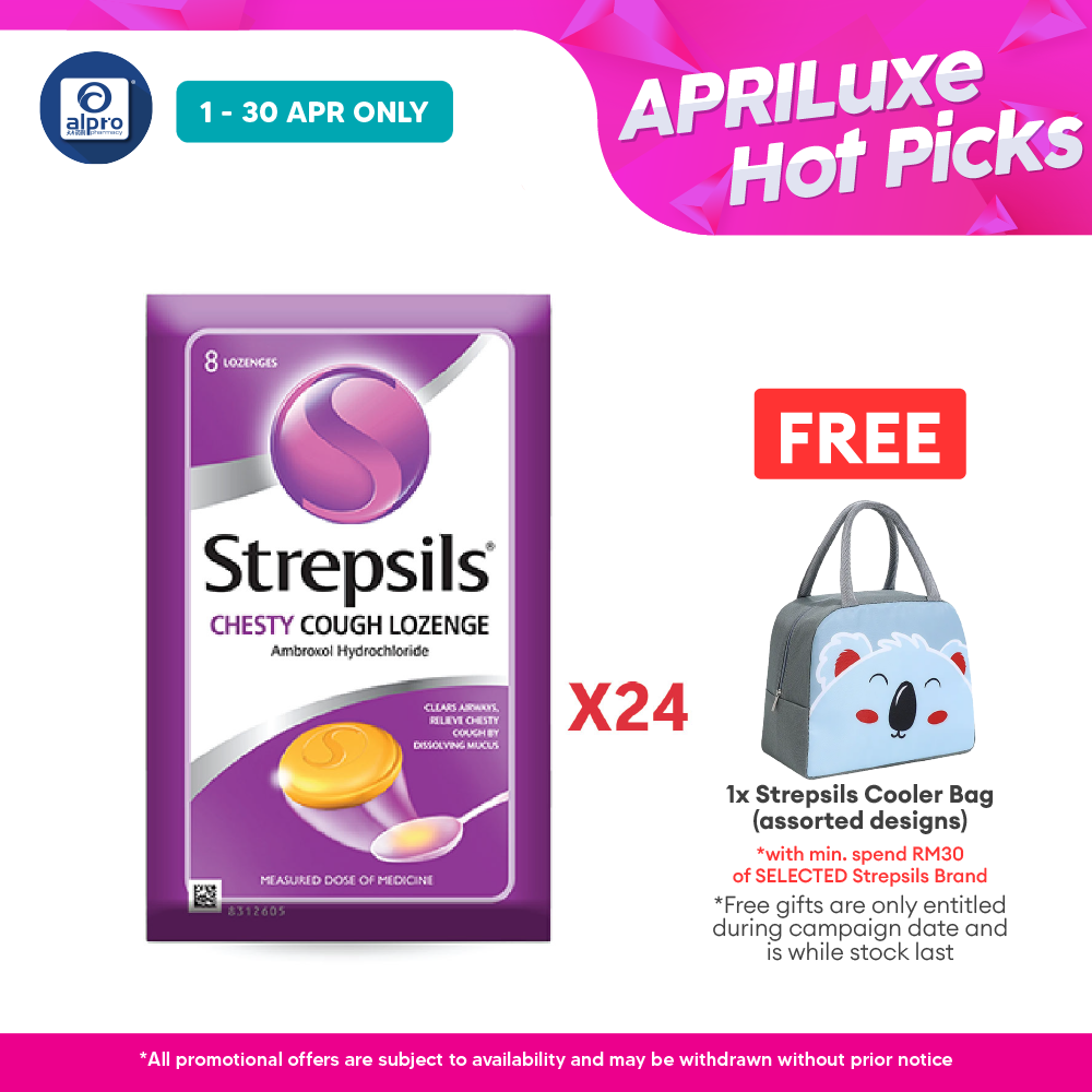 Strepsils Chesty Cough Lozenge 24x8s | Ambroxol Hydrochloride Strepsils