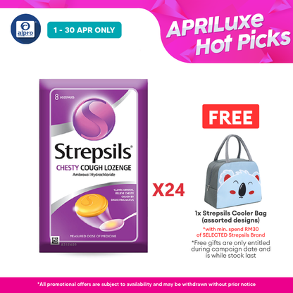 Strepsils Chesty Cough Lozenge 24x8s | Ambroxol Hydrochloride Strepsils