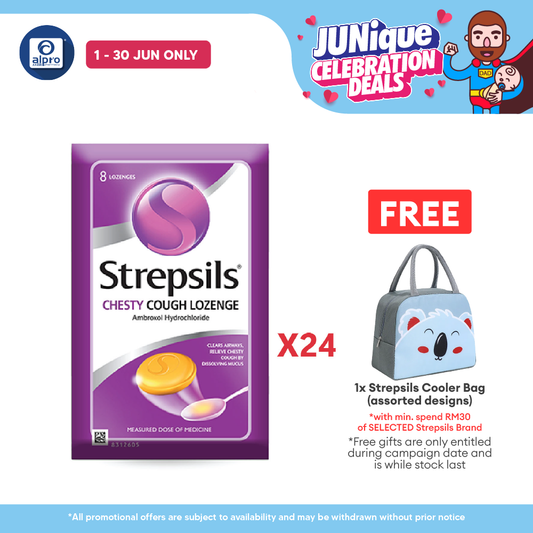 Strepsils Chesty Cough Lozenge 24x8s | Ambroxol Hydrochloride Strepsils