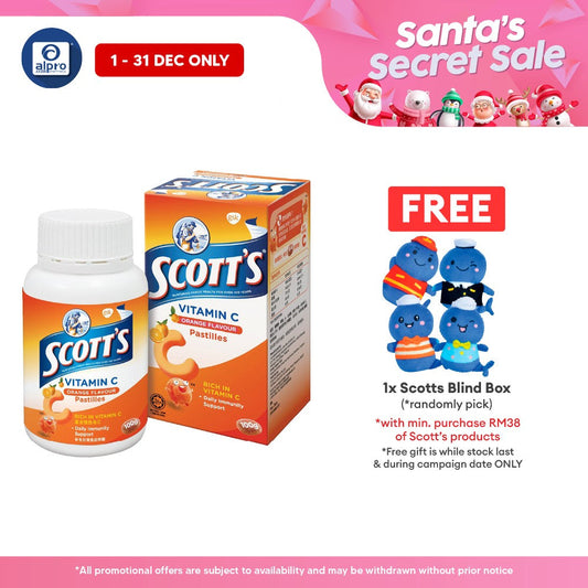 Scotts Vitamin C Pastilles (Orange) 50s | For Children Above 2 Years Old Scotts