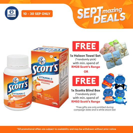 Scotts Vitamin C Pastilles (Orange) 50s | For Children Above 2 Years Old Alpro Pharmacy