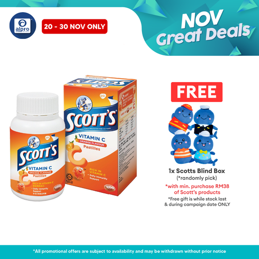 Scotts Vitamin C Pastilles (Orange) 50s | For Children Above 2 Years Old Scotts