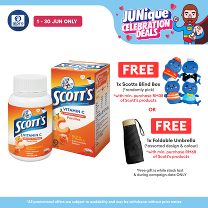 Scotts Vitamin C Pastilles (Orange) 50s | For Children Above 2 Years Old Scotts