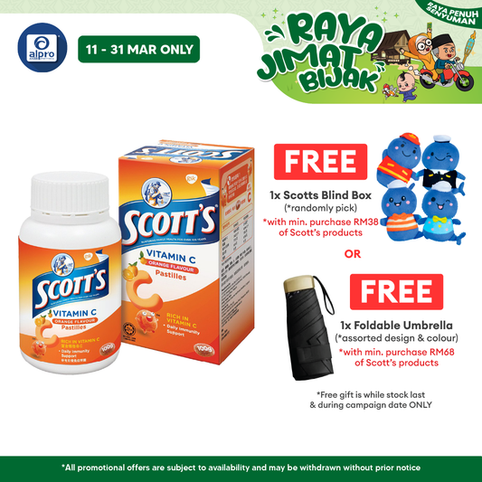 Scotts Vitamin C Pastilles (Orange) 50s | For Children Above 2 Years Old Scotts