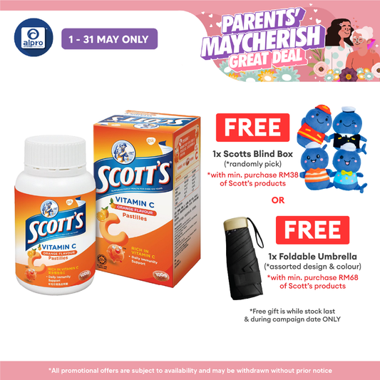 Scotts Vitamin C Pastilles (Orange) 50s | For Children Above 2 Years Old Scotts