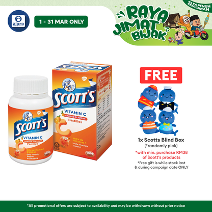 Scotts Vitamin C Pastilles (Orange) 50s | For Children Above 2 Years Old Scotts