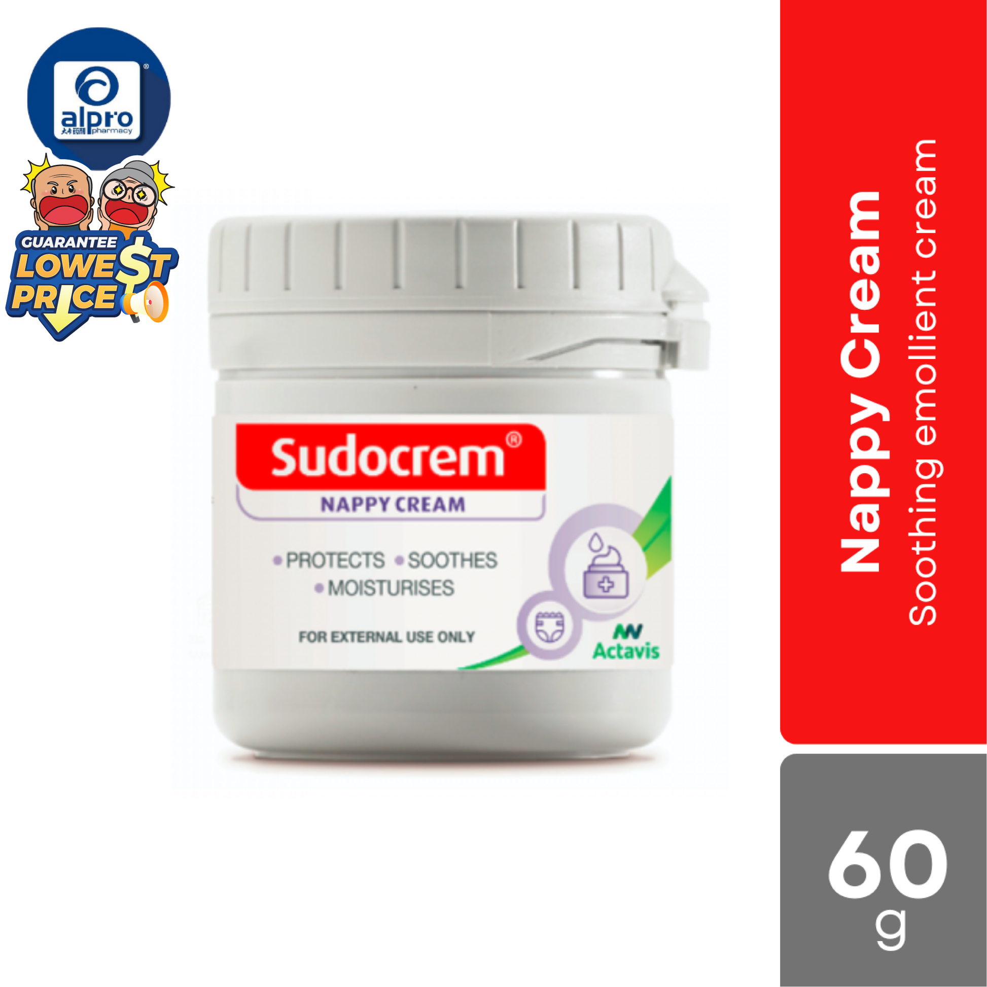 Sudocrem Nappy Rash Cream 60g | Moisturise and Reduce Discomfort Sudocream