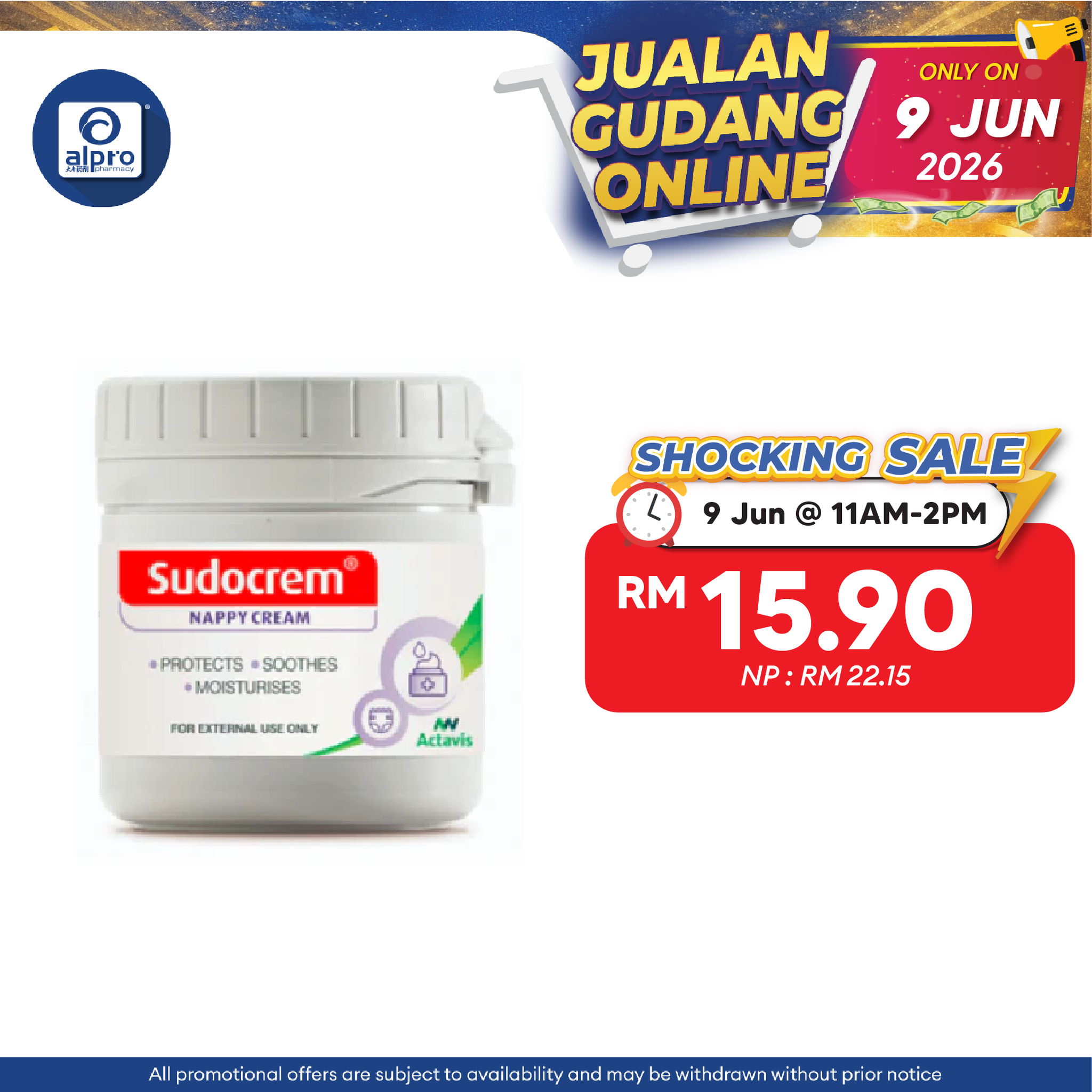 Sudocrem Nappy Rash Cream 60g | Moisturise and Reduce Discomfort