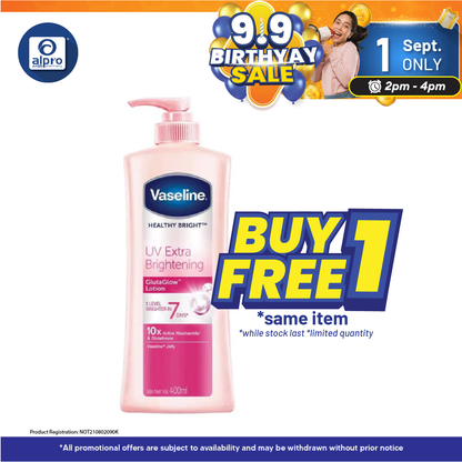 Vaseline Healthy White Uv Lightening 400ml | For Skin Brightening Alpro Pharmacy