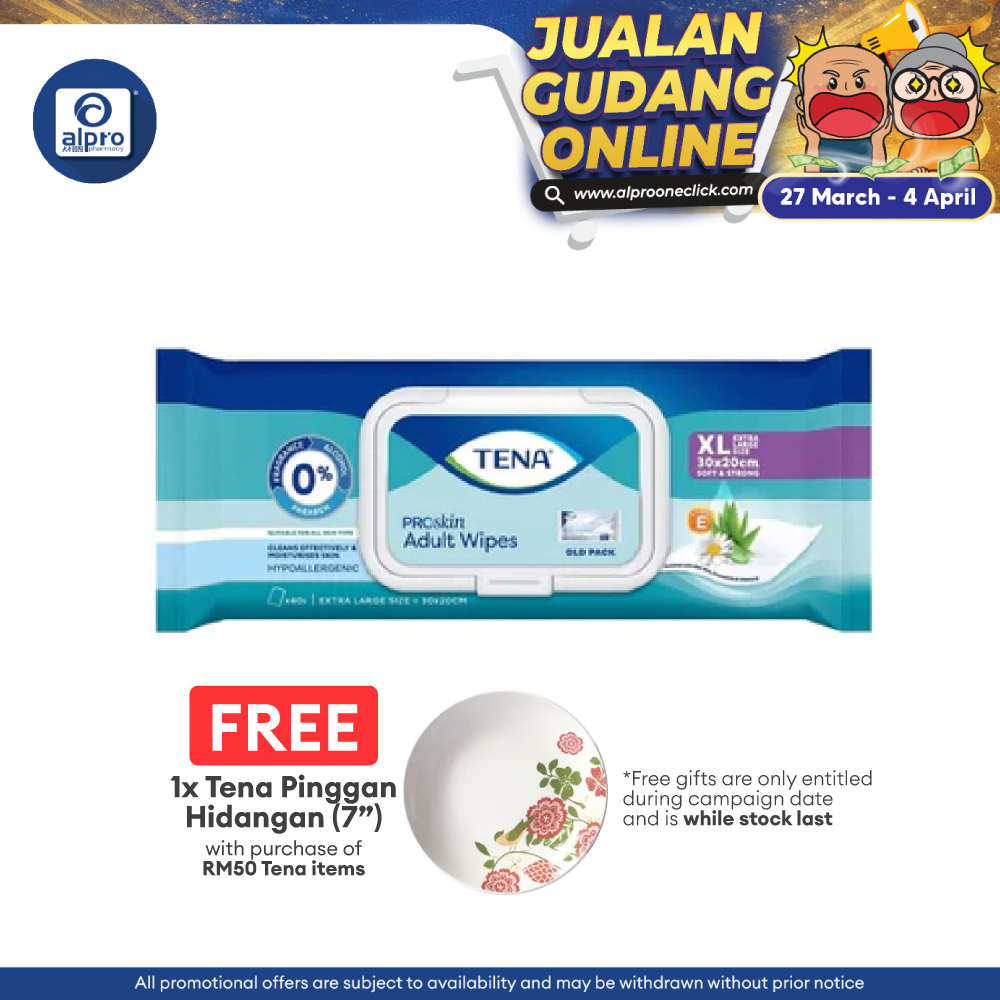 Tena Wet Wipes 40s | Hygienic Cleansing Tena