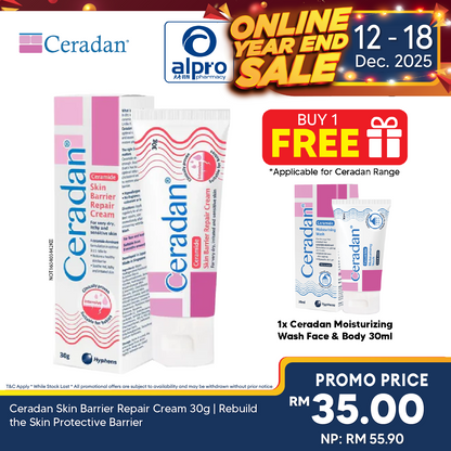 Ceradan Skin Barrier Repair Cream 30g | Rebuild the Skin Protective Barrier Alpro Pharmacy