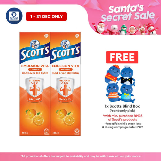 Scotts Emulsion Cod Liver Oil Orange 2x400ml | Boost Immune System Scotts