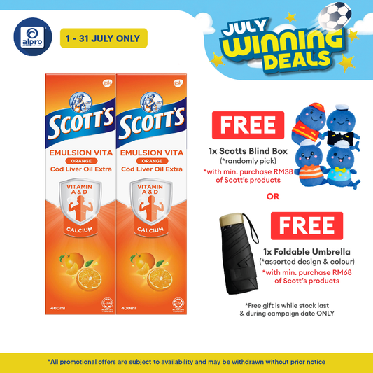 Scotts Emulsion Cod Liver Oil Orange 2x400ml | Boost Immune System Scotts