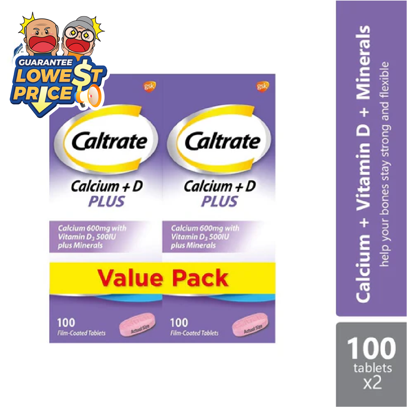 Caltrate 600 Plus 2x100s | Bone Health Formation Caltrate