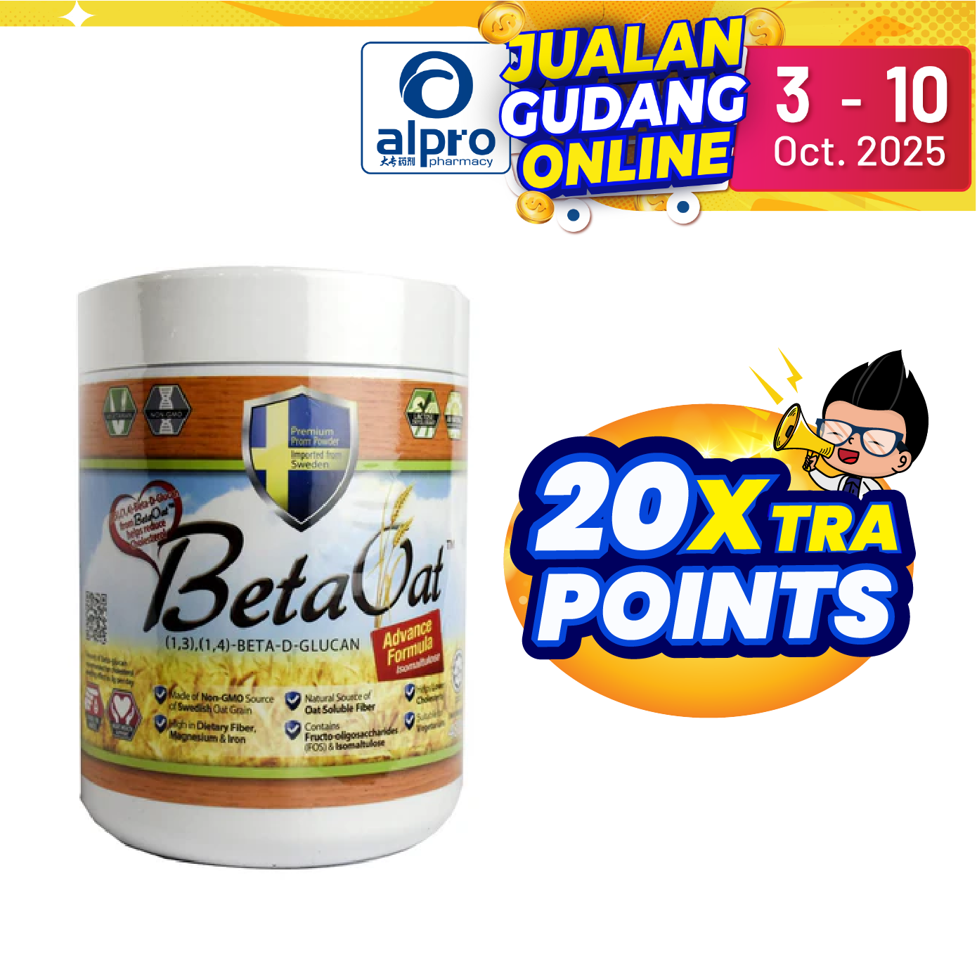 Beta Oat Plus 480g | With Beta-glucan For Cholesterol Internal Health