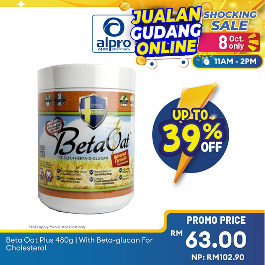 Beta Oat Plus 480g | With Beta-glucan For Cholesterol Internal Health
