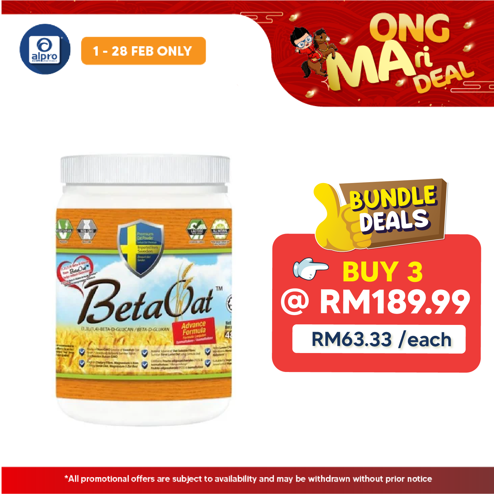 Beta Oat Plus 480g | With Beta-glucan For Cholesterol Powerlife