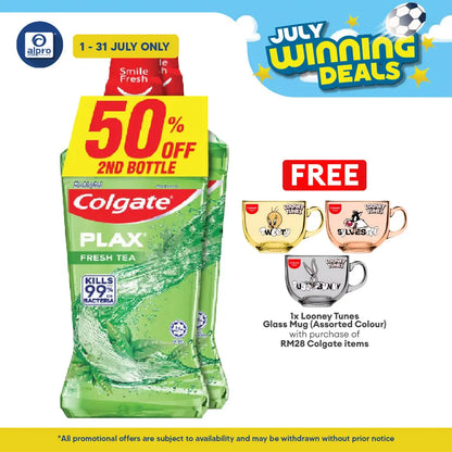Colgate Plax (Fresh Tea) 750ml 2s | Kill 99% of Bacteria Colgate