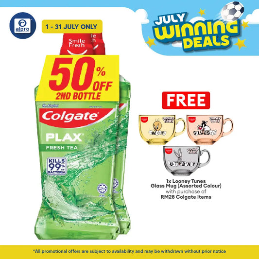 Colgate Plax (Fresh Tea) 750ml 2s | Kill 99% of Bacteria Colgate