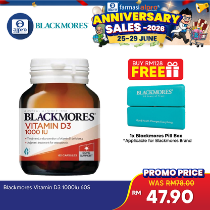 Blackmores Vitamin D3 1000IU 60s | Supporting Immune System Blackmores