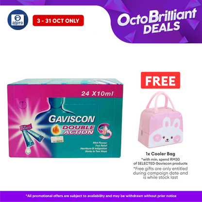 Gaviscon Double Action (sachet) 10ml 24s | Neutralises Excess Stomach Acid to Alleviate Discomfort Gaviscon