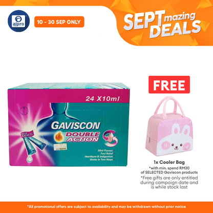 Gaviscon Double Action (sachet) 10ml 24s | Neutralises Excess Stomach Acid to Alleviate Discomfort Alpro Pharmacy