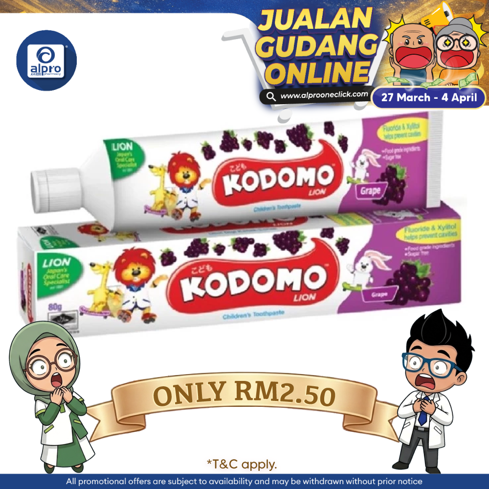 Kodomo Toothpaste Grape 80g | Repair Early Caries in 14 Days Kodomo