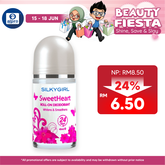 Silkygirl Roll On Deodorant Sweetheart 40ml SILKYGIRL