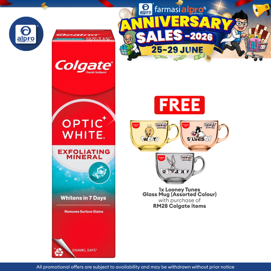 Colgate Optic White Mint Plus Mineral 100g | Cleans and Safely Whitens Teeth Surface Colgate