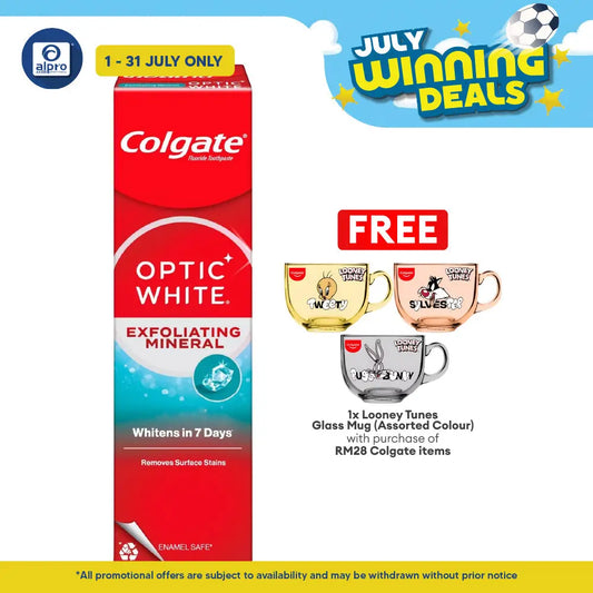 Colgate Optic White Mint Plus Mineral 100g | Cleans and Safely Whitens Teeth Surface Colgate