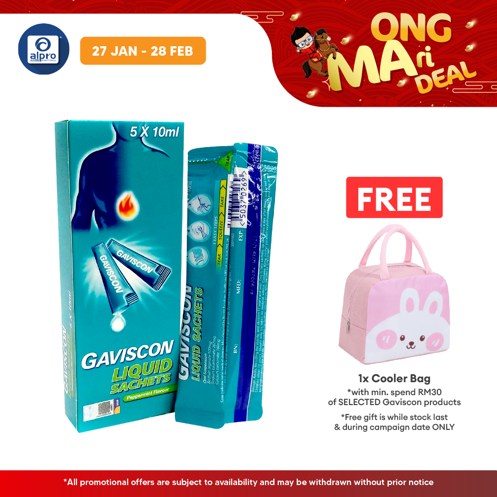 Gaviscon Peppermint (Sachet) 10ml 5s | Soothes Heat Burn & Indigestion Gaviscon