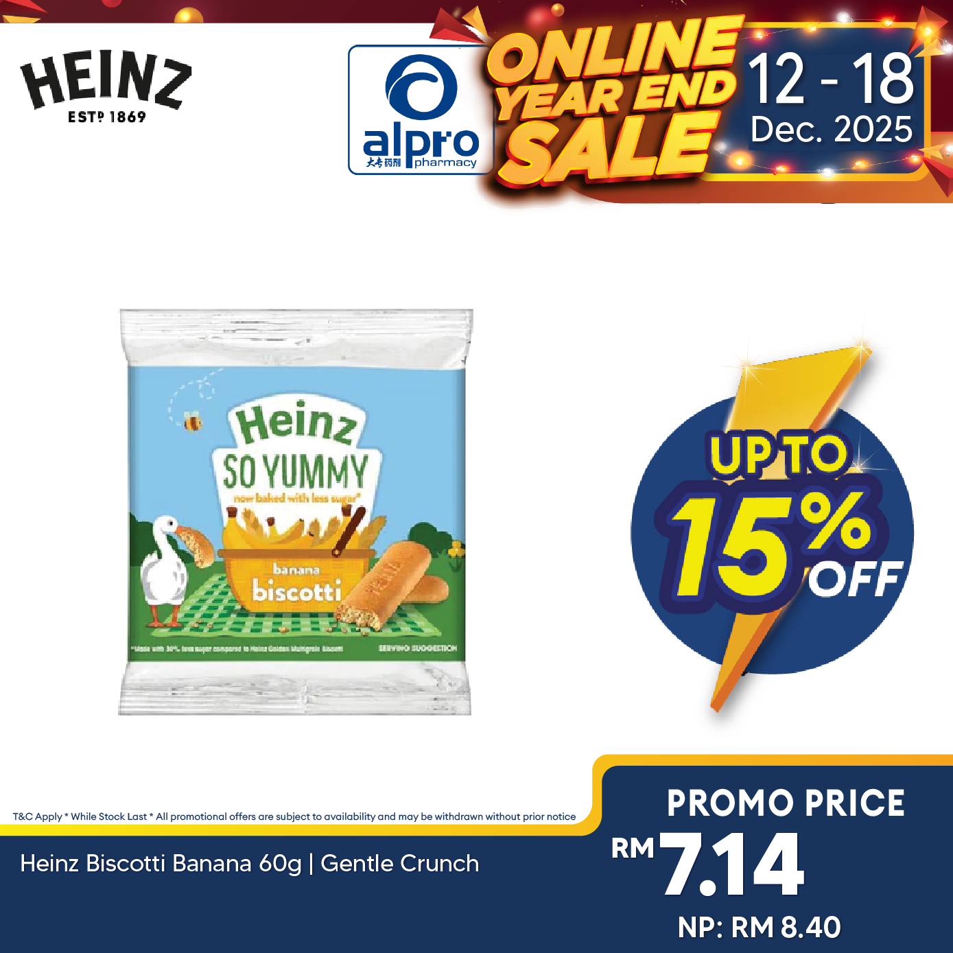 Heinz Biscotti Banana 60g | Gentle Crunch Heinz