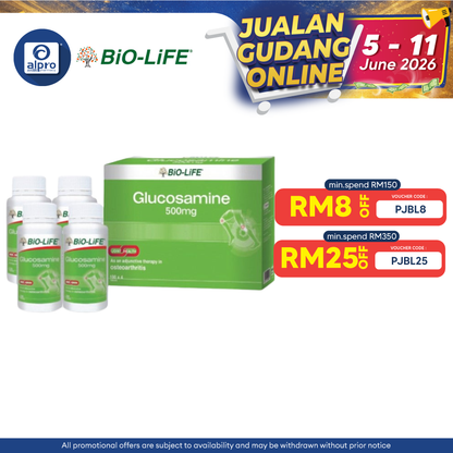 Bio-Life Glucosamine 500mg 4x100s | Maintain Joint Health Bio-life