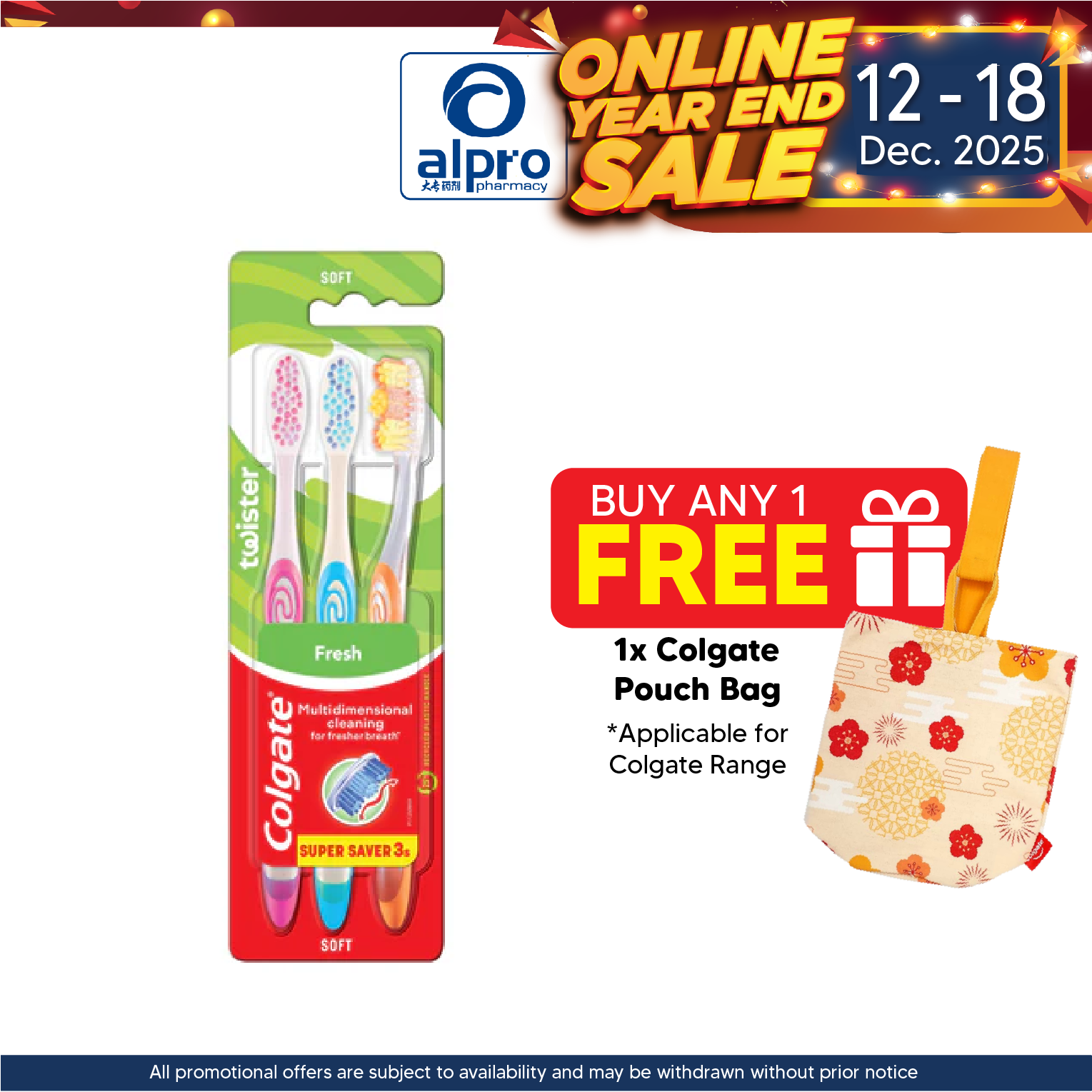 Colgate Toothbrush Twister Medium 3s | Deep Cleaning COLGATE