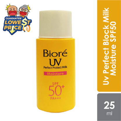 Biore UV Perfect Block Milk Moisture SPF50 25ml | Absorb Skin Easily