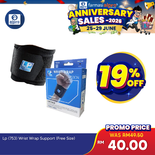 LP Support LP753 Wrist Wrap (Free Size) | Fully Adjustable & Breathable Material LP Support