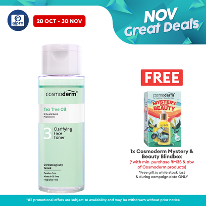 Cosmoderm Tea Tree Oil Clarifying Face Toner 100ml Alpro Pharmacy