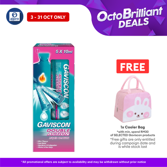Gaviscon Double Action (sachet) 10ml 5s | For Heartburn and Indigestion Gaviscon