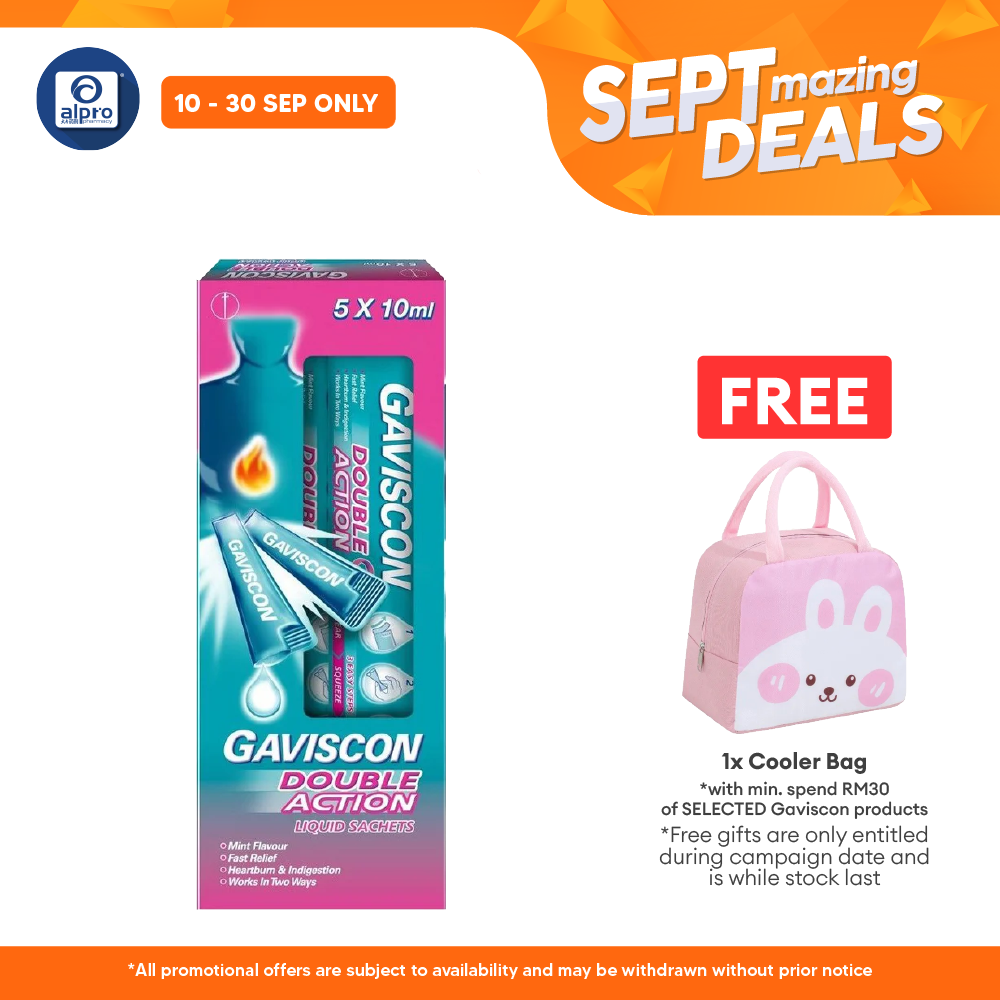 Gaviscon Double Action (sachet) 10ml 5s | For Heartburn and Indigestion Gaviscon