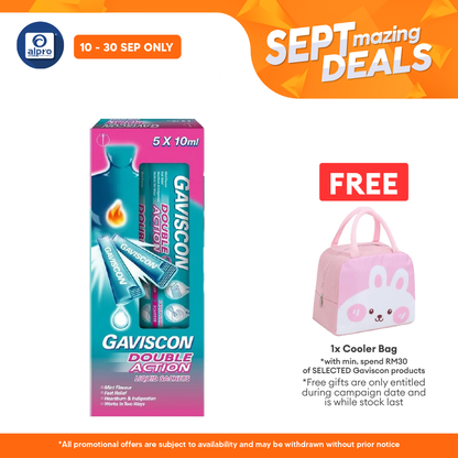Gaviscon Double Action (sachet) 10ml 5s | For Heartburn and Indigestion Gaviscon