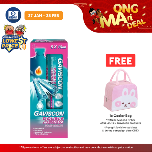 Gaviscon Double Action (sachet) 10ml 5s | For Heartburn and Indigestion Gaviscon