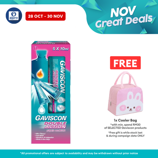 Gaviscon Double Action (sachet) 10ml 5s | For Heartburn and Indigestion Gaviscon